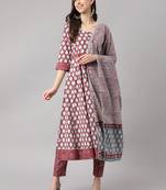 Maroon gotta patti cotton salwar