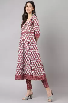 Maroon gotta patti cotton salwar