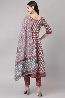 Maroon gotta patti cotton salwar