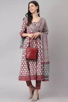 Maroon gotta patti cotton salwar