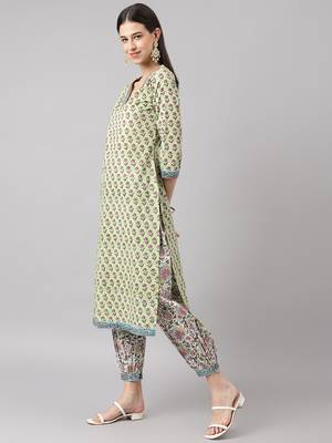Green sequins cotton salwar 2