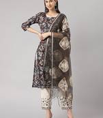 Black sequins cotton salwar