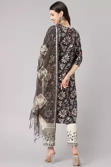 Black sequins cotton salwar