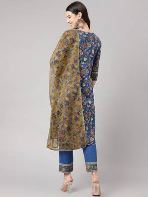 Blue zardosi cotton salwar 3