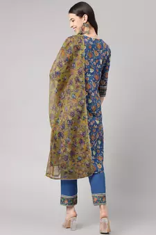 Blue zardosi cotton salwar