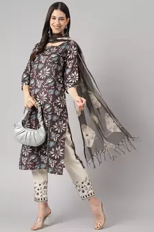 Black sequins cotton salwar