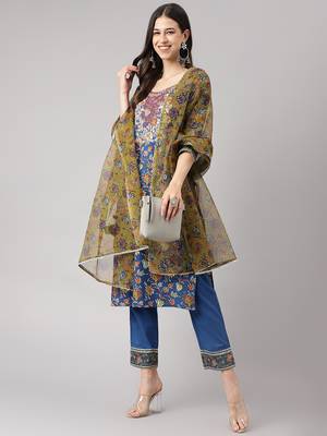 Blue zardosi cotton salwar 4