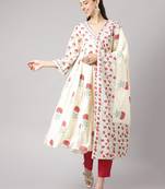 Cream sequins chanderi salwar