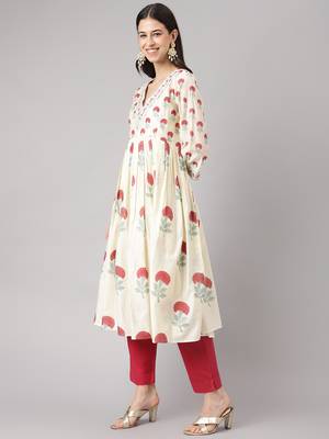 Cream sequins chanderi salwar 2