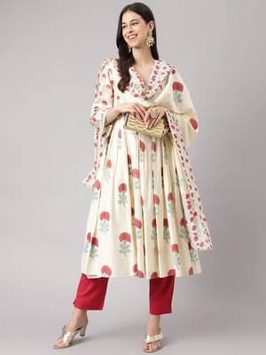 Cream sequins chanderi salwar 4