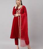 Maroon zardosi velvet salwar