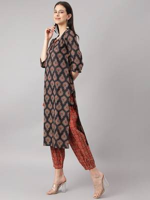Black thread embroidery cotton salwar 4