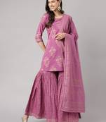 Purple gotta patti cotton salwar