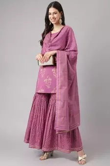 Purple gotta patti cotton salwar