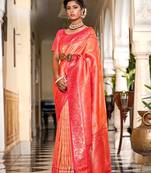 Multicolor woven silk saree with blouse