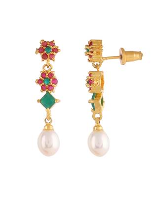 Real Natural Hyderabadi pearls With CZ Stone Studded Set 4