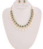 Real Natural Hyderabadi pearls With CZ Stone Studded Set