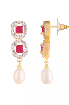 Real Natural Hyderabadi pearls With CZ Stone Studded Set