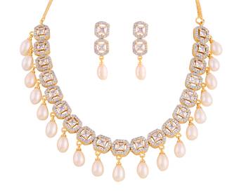 Real Natural Hyderabadi pearls With CZ Stone Studded Set With Certificate 2