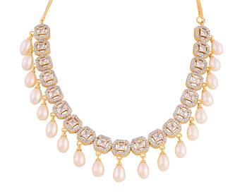 Real Natural Hyderabadi pearls With CZ Stone Studded Set With Certificate 3