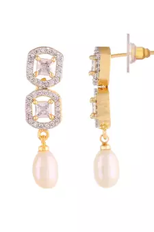 Real Natural Hyderabadi pearls With CZ Stone Studded Set With Certificate