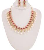 Real Natural Hyderabadi pearls With CZ Stone Studded Set
