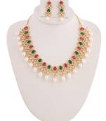 Real Natural Hyderabadi pearls With CZ Stone Studded Set