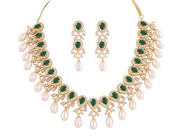 Real Natural Hyderabadi pearls With CZ Stone Studded Set With Certificate 2