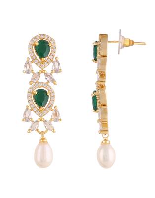 Real Natural Hyderabadi pearls With CZ Stone Studded Set With Certificate 4