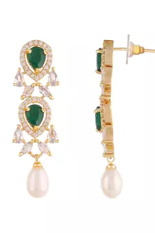 Real Natural Hyderabadi pearls With CZ Stone Studded Set With Certificate