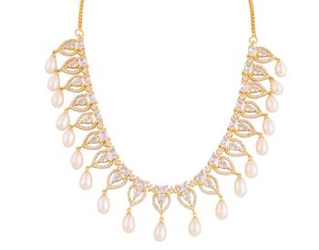 Real Natural Hyderabadi pearls With CZ Stone Studded Set 3