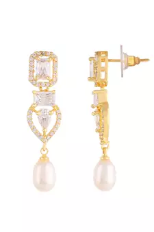 Real Natural Hyderabadi pearls With CZ Stone Studded Set