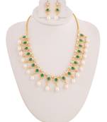 Real Natural Hyderabadi pearls With CZ Stone Studded Set