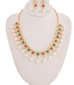 Real Natural Hyderabadi pearls With CZ Stone Studded Set