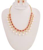 Real Natural Hyderabadi pearls With CZ Stone Studded Set