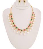 Real Natural Hyderabadi pearls With CZ Stone Studded Set