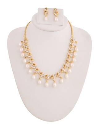 Real Natural Hyderabadi pearls With CZ Stone Studded Set With Certificate 1