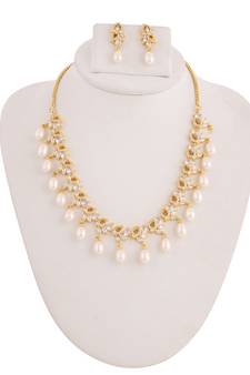 Real Natural Hyderabadi pearls With CZ Stone Studded Set With Certificate