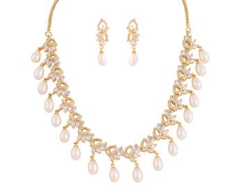 Real Natural Hyderabadi pearls With CZ Stone Studded Set With Certificate 2