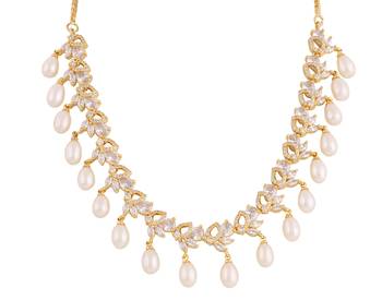Real Natural Hyderabadi pearls With CZ Stone Studded Set With Certificate 3