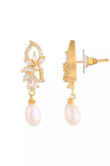 Real Natural Hyderabadi pearls With CZ Stone Studded Set With Certificate