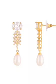 Real Natural Hyderabadi pearls With CZ Stone Studded Set