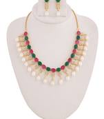 Real Natural Hyderabadi pearls With CZ Stone Studded Set