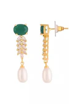 Real Natural Hyderabadi pearls With CZ Stone Studded Set