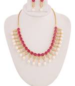 Real Natural Hyderabadi pearls With CZ Stone Studded Set