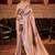Onion pink printed silk saree with blouse