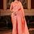 Light salmon printed silk saree with blouse