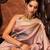 Onion pink printed silk saree with blouse