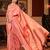 Light salmon printed silk saree with blouse