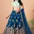 Dove Blue & Sky Blue Net Thread Zari & Sequins Embroidery With Mirror Wedding Designer Lehenga Choli With Dupatta